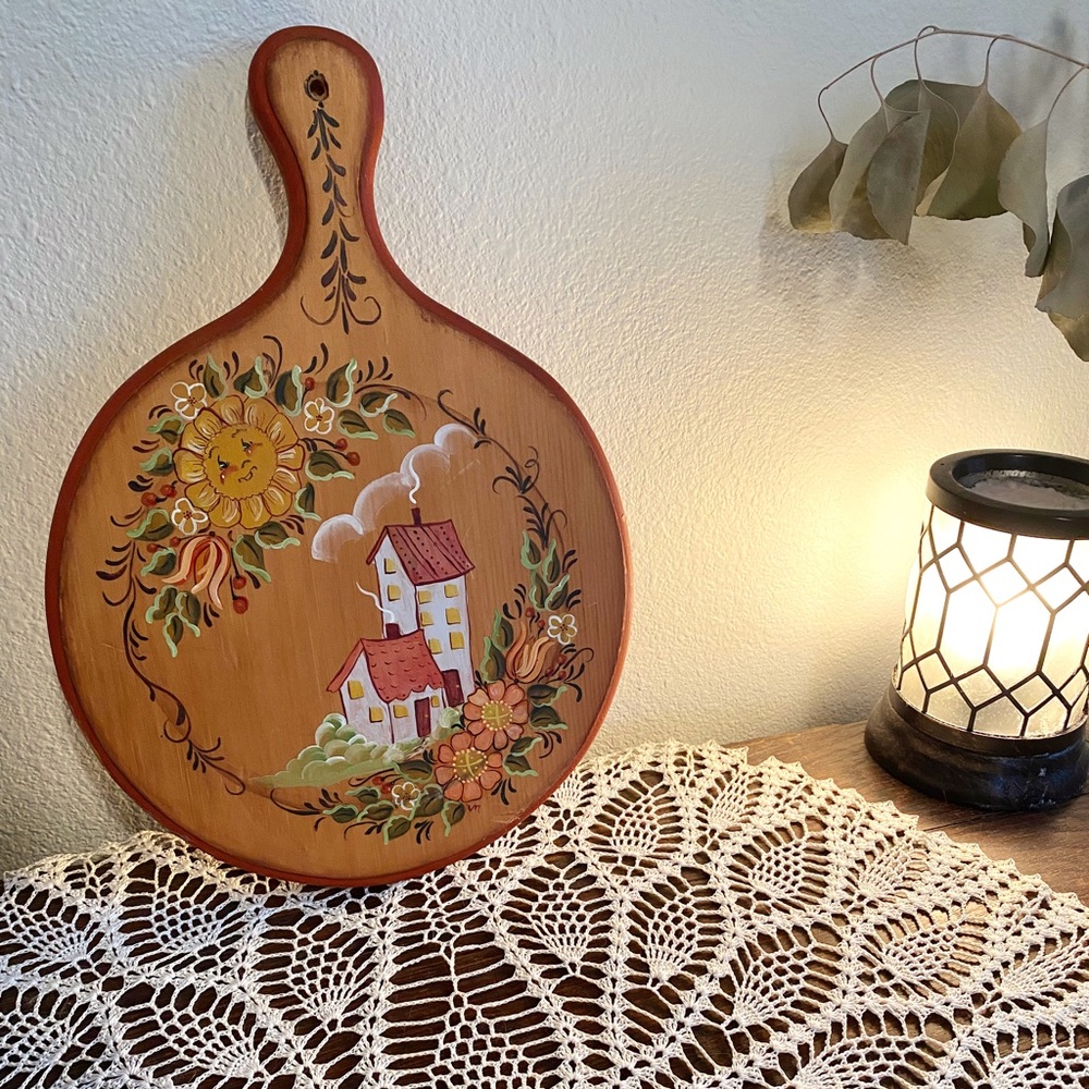 Vintage Hand Painted Wooden Board